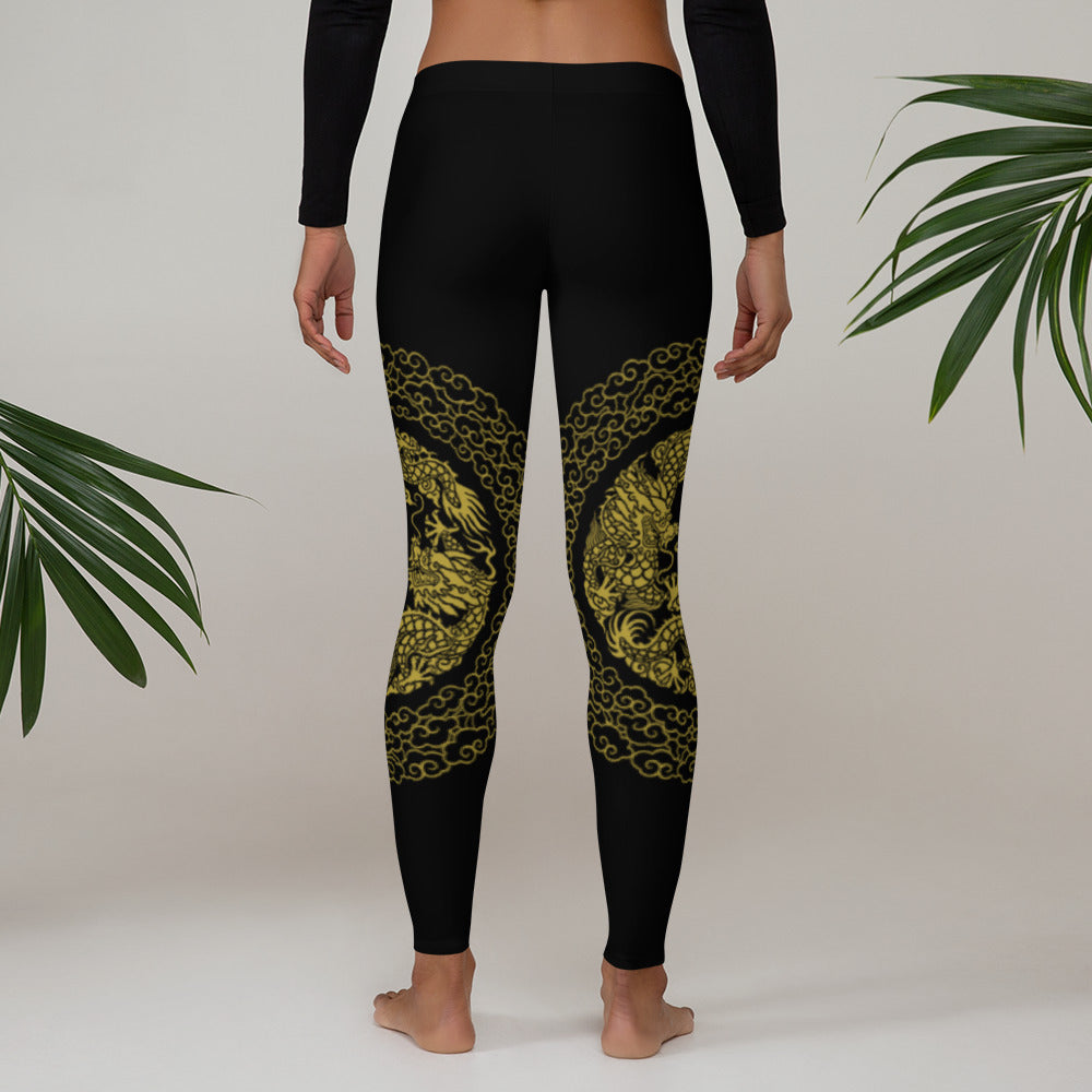 Prestige™ Dragon Sport-Leggings in Schwarz und Gold