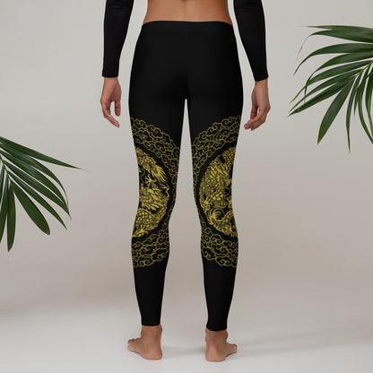 Prestige™ Dragon Sport-Leggings in Schwarz und Gold