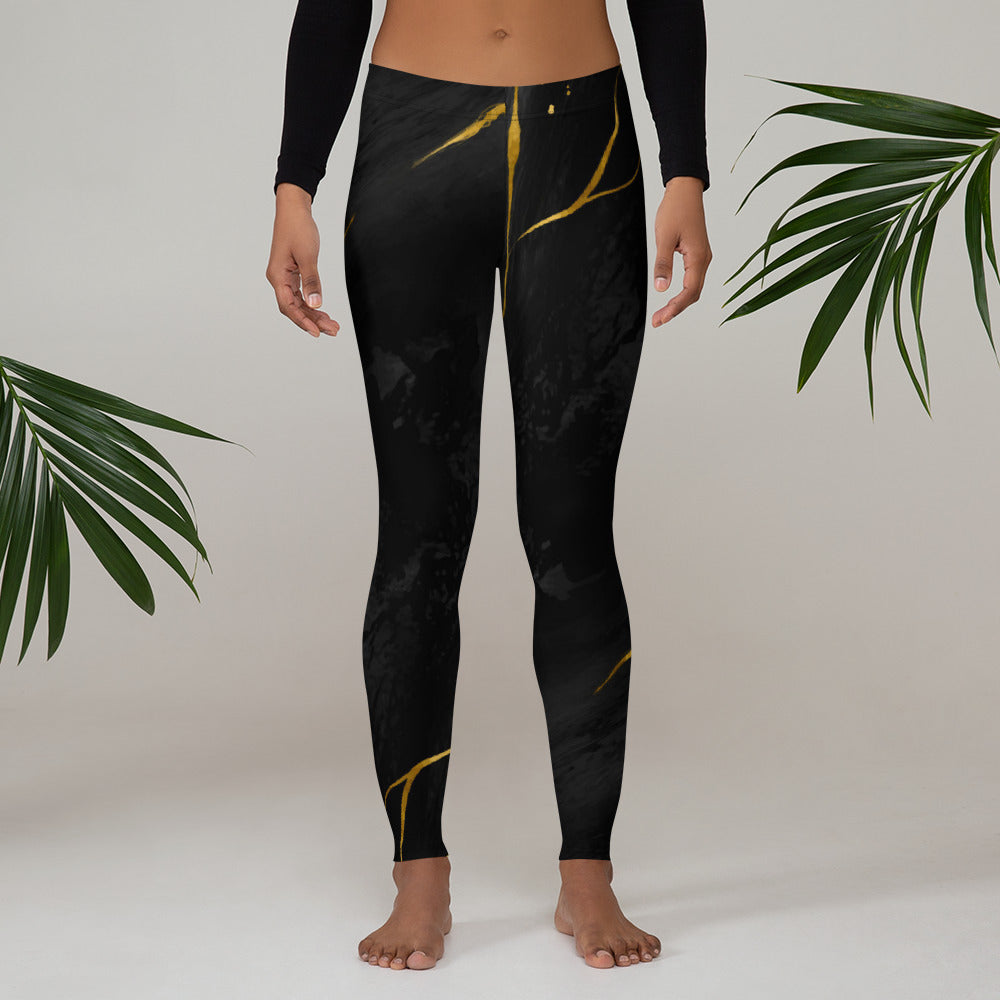 Leggings de Sport Prestige™ Marbre Noir & Or