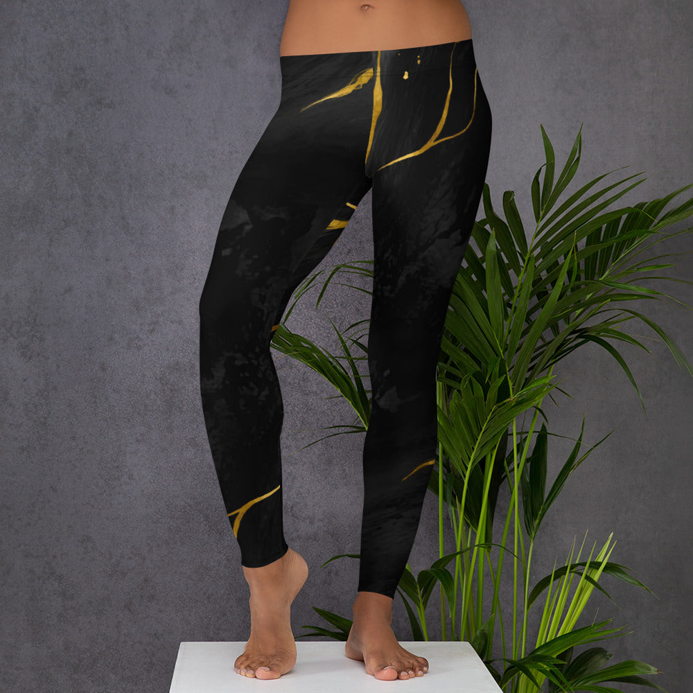 Leggings de Sport Prestige™ Marbre Noir & Or