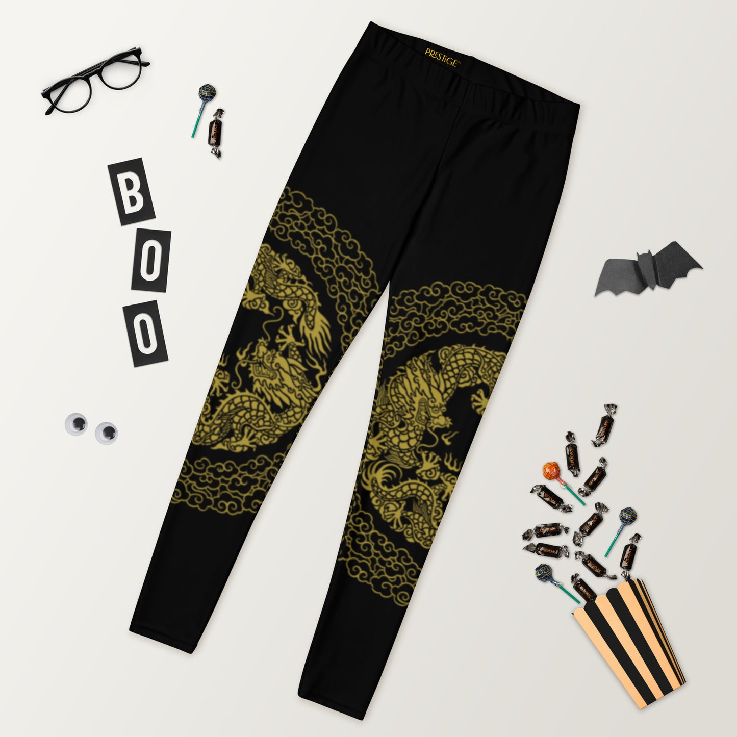 Prestige™ Dragon Sport-Leggings in Schwarz und Gold