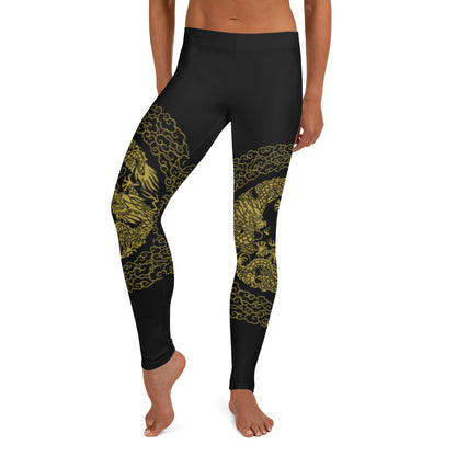 Prestige™ Dragon Sport-Leggings in Schwarz und Gold