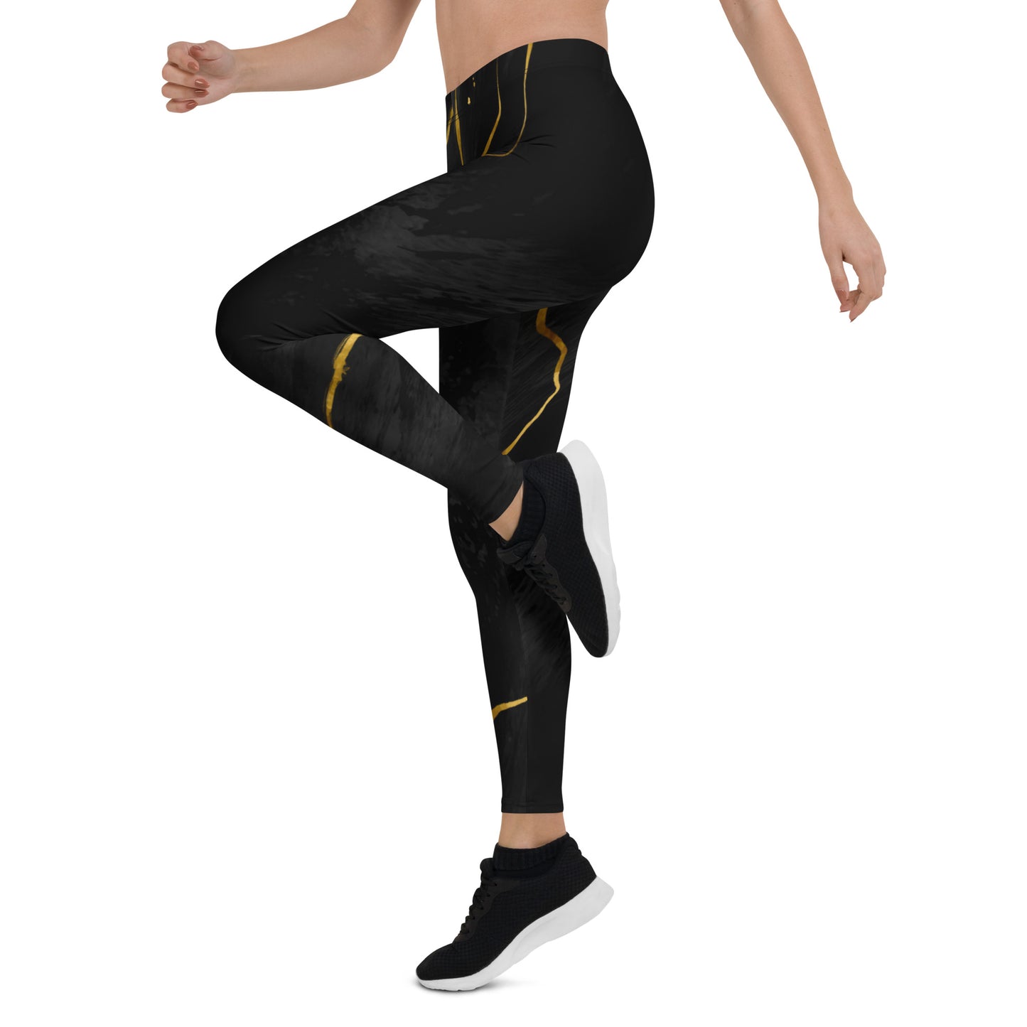 Leggings de Sport Prestige™ Marbre Noir & Or