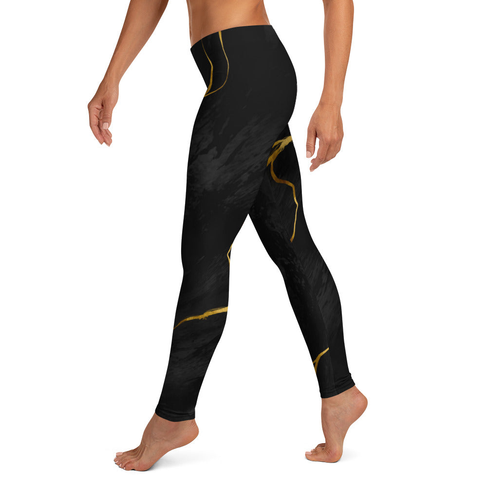 Leggings de Sport Prestige™ Marbre Noir & Or