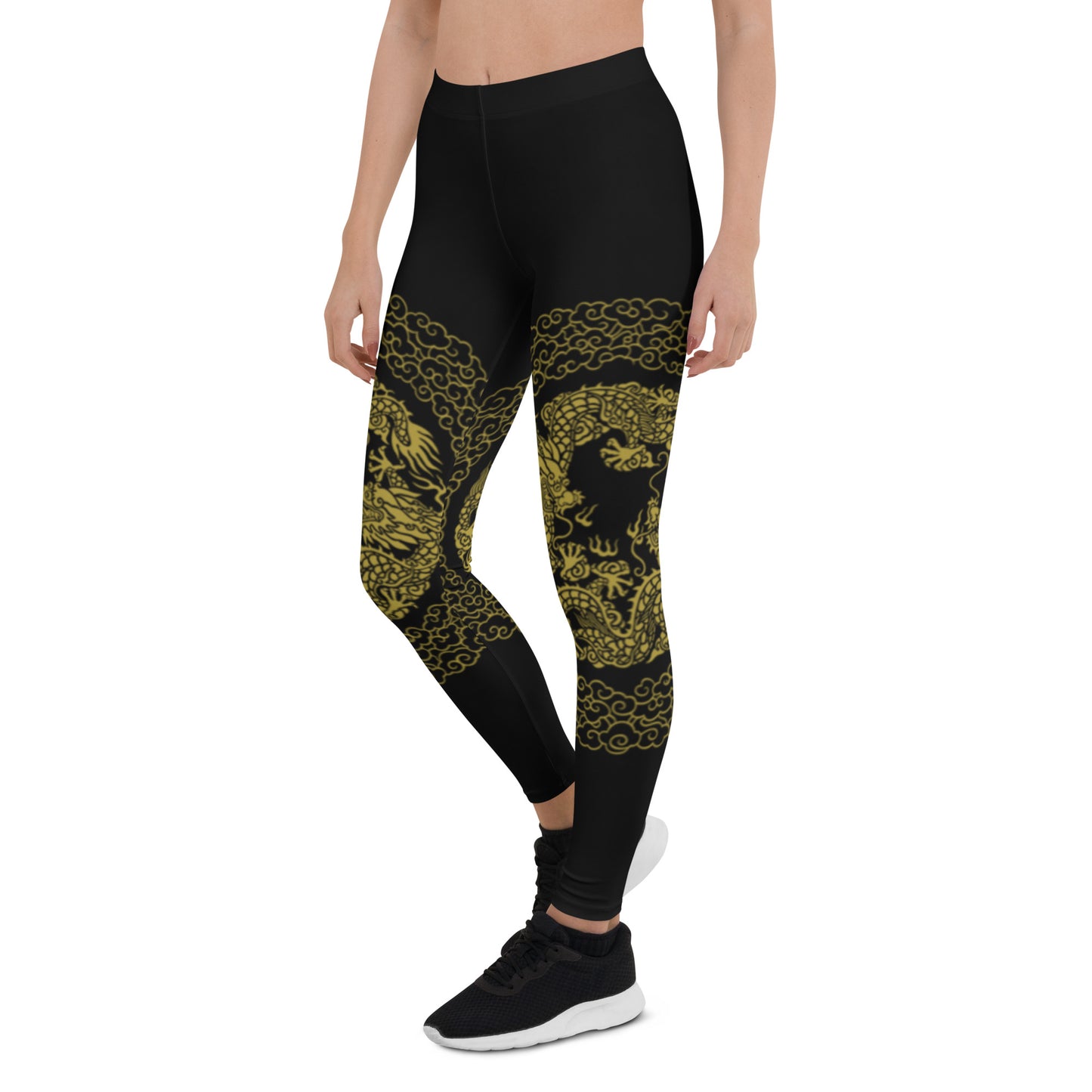 Prestige™ Dragon Sport-Leggings in Schwarz und Gold