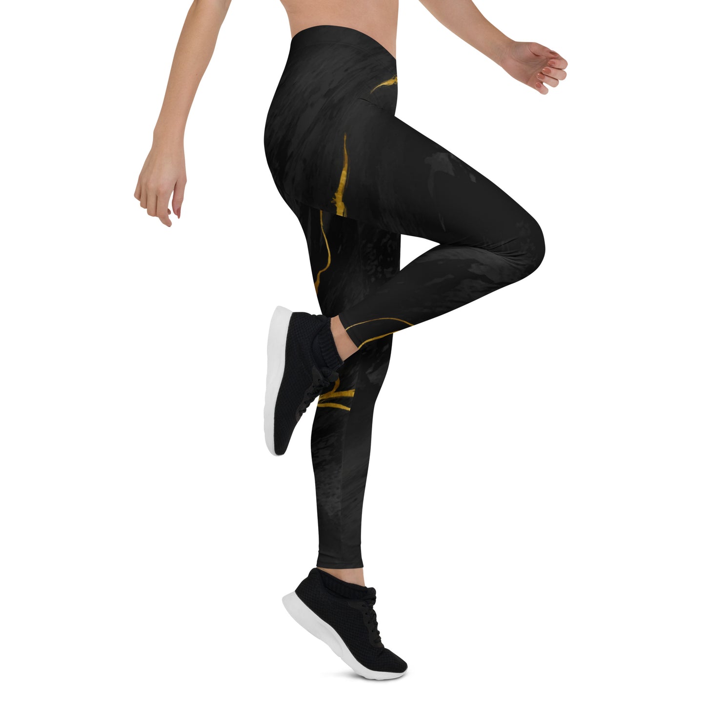 Leggings de Sport Prestige™ Marbre Noir & Or