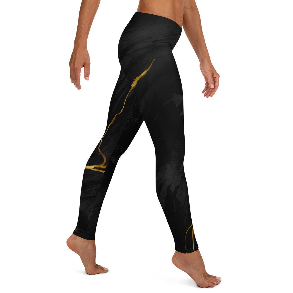 Leggings de Sport Prestige™ Marbre Noir & Or