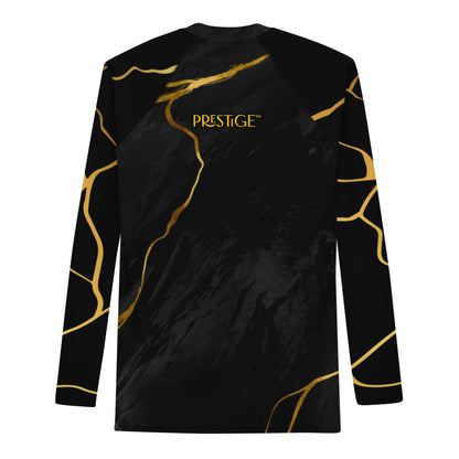 Prestige™ Men's Black Marble &amp; Gold Filament Compression T-Shirt