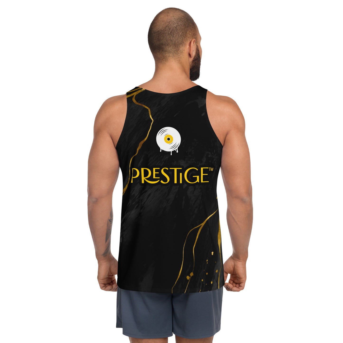 Prestige™ Black and Gold Marble Unisex Tank Top