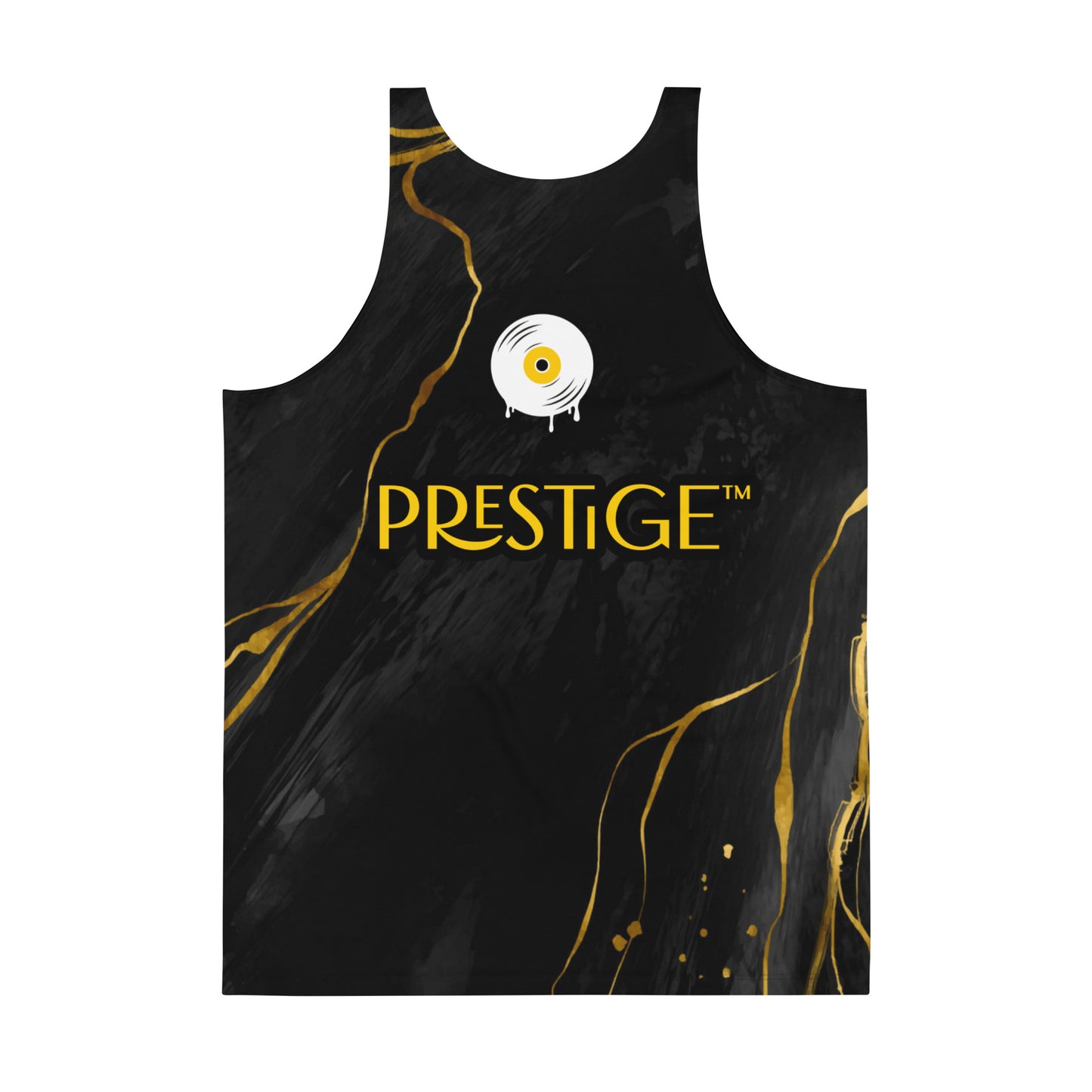 Prestige™ Black and Gold Marble Unisex Tank Top