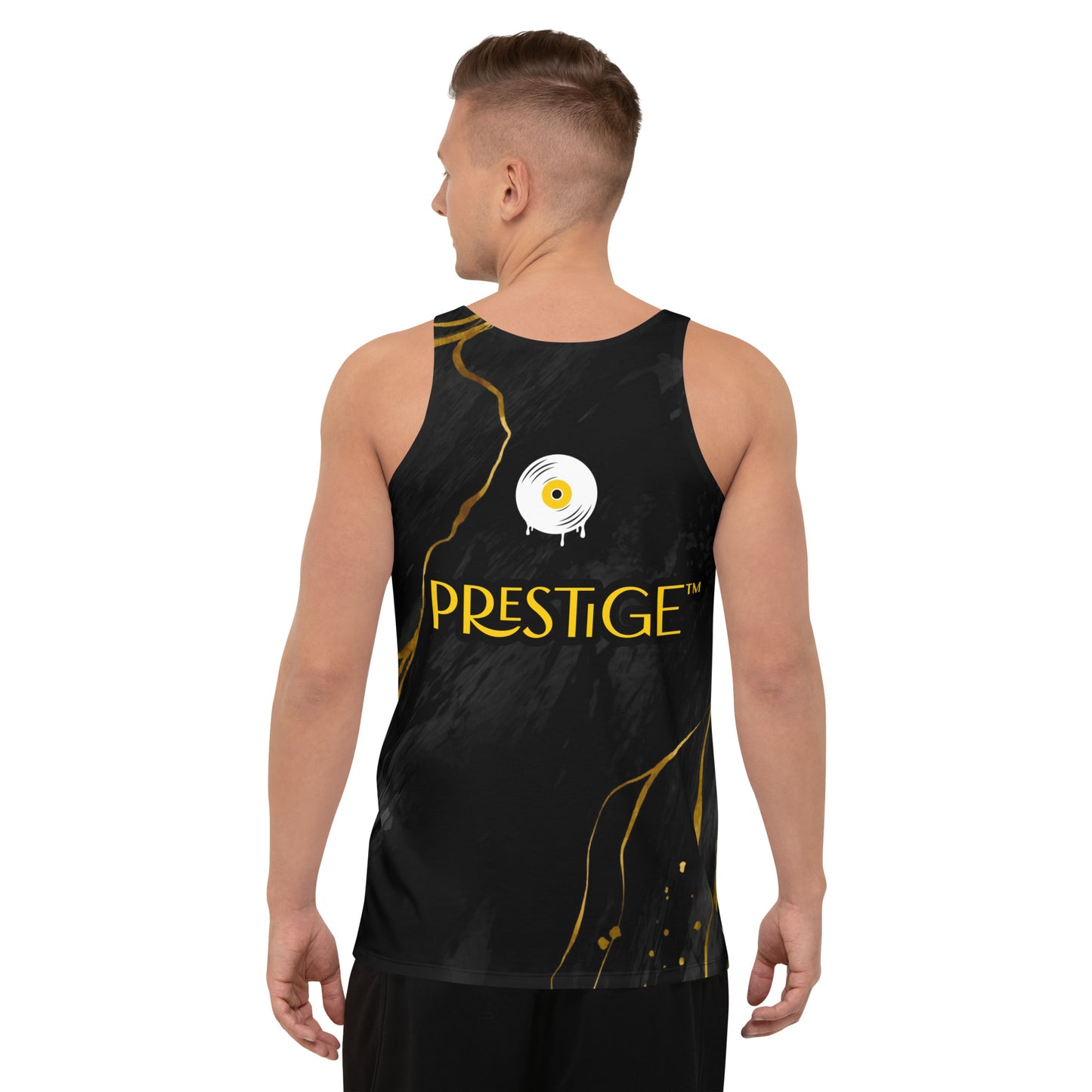 Prestige™ Black and Gold Marble Unisex Tank Top