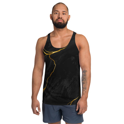 Prestige™ Black and Gold Marble Unisex Tank Top