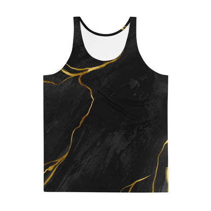 Prestige™ Black and Gold Marble Unisex Tank Top