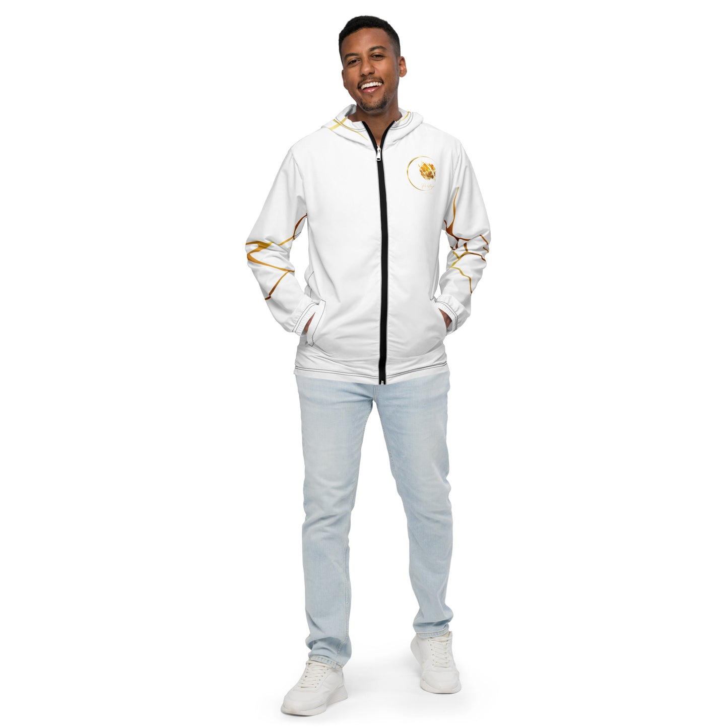 Prestige™ Herren-Windjacke Weiß &amp; Gold