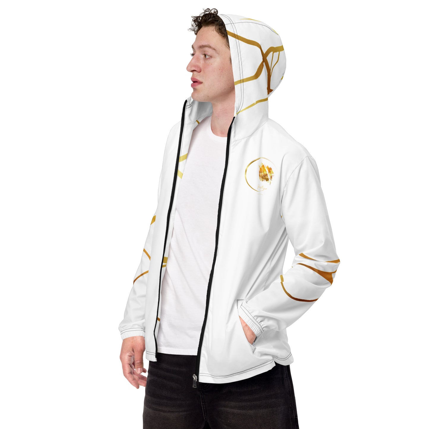 Prestige™ Herren-Windjacke Weiß &amp; Gold