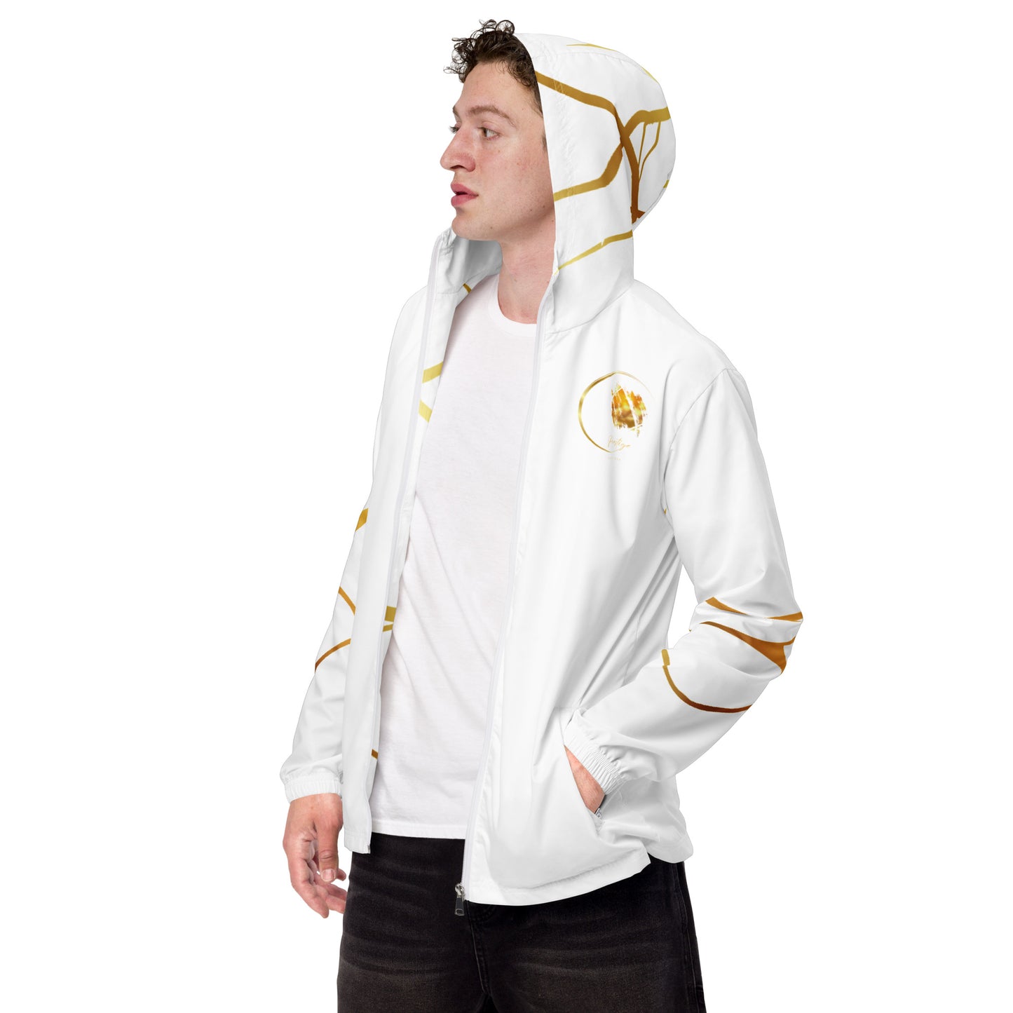 Prestige™ Herren-Windjacke Weiß &amp; Gold