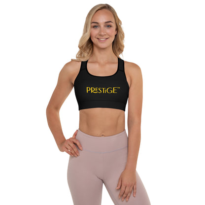 Prestige™ Padded Sports Bra Black and Gold DRAGON