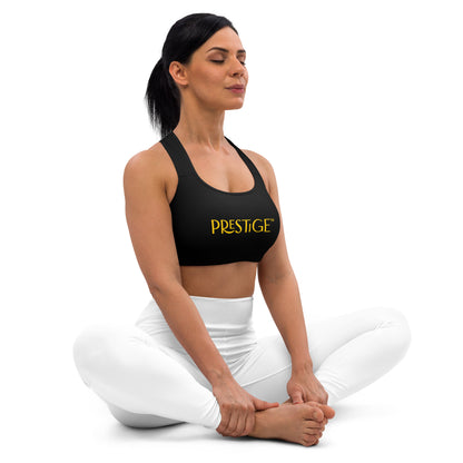 Prestige™ Padded Sports Bra Black and Gold DRAGON