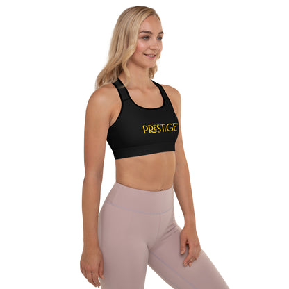 Prestige™ Padded Sports Bra Black and Gold DRAGON