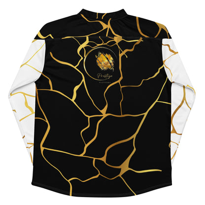 Prestige™ Eishockeytrikot in Schwarz und Gold mit weißen Ärmeln