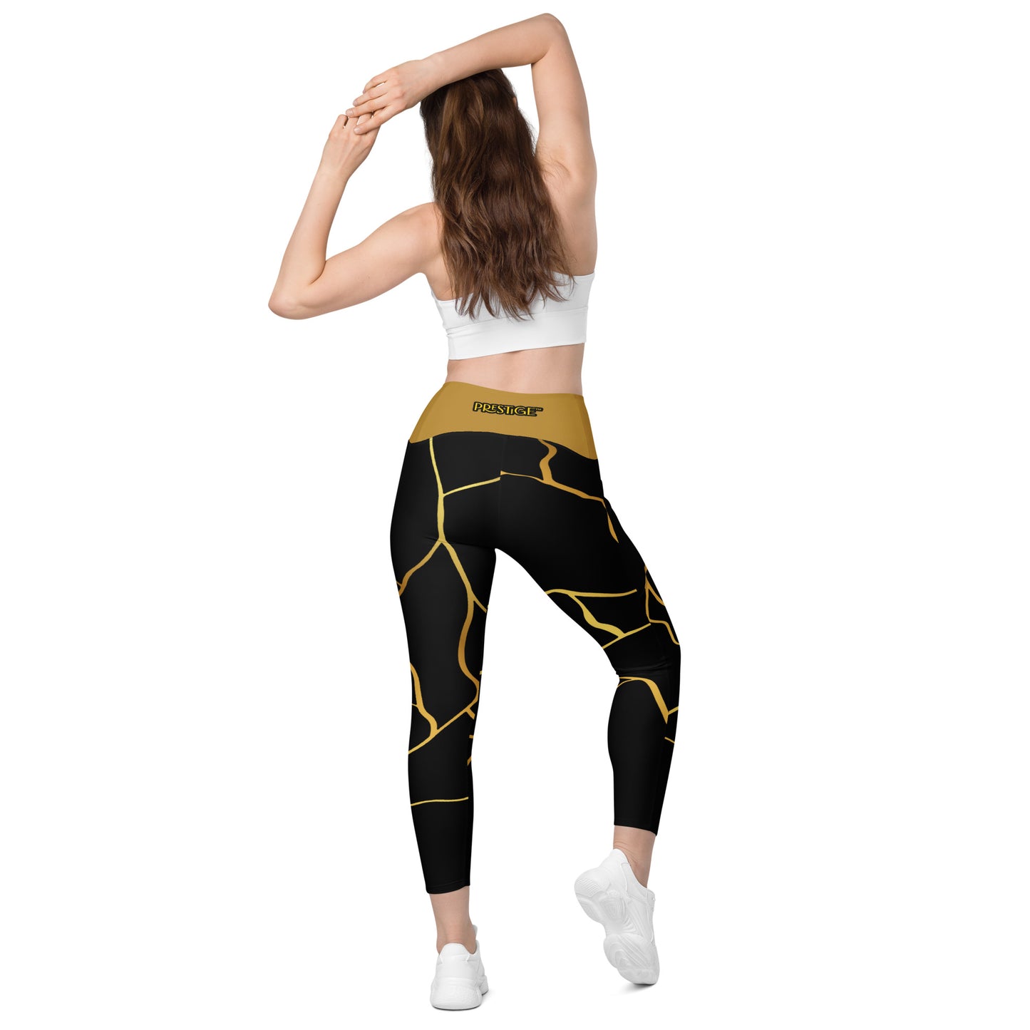 Prestige™ Black/Gold and Filament Gold Pocket Leggings