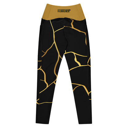 Prestige™ Black/Gold and Filament Gold Pocket Leggings