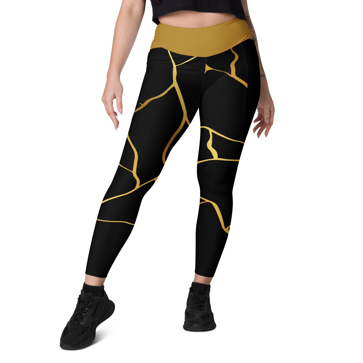 Prestige™ Black/Gold and Filament Gold Pocket Leggings