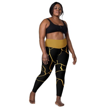 Prestige™ Black/Gold and Filament Gold Pocket Leggings