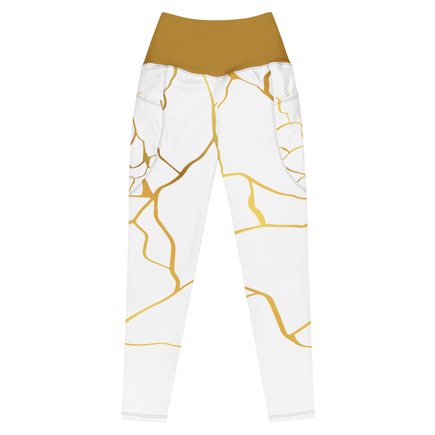 Leggings avec poches Prestige™ Blanc/Or et Or Filament