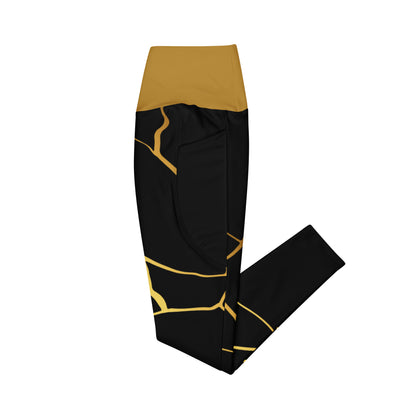 Prestige™ Black/Gold and Filament Gold Pocket Leggings