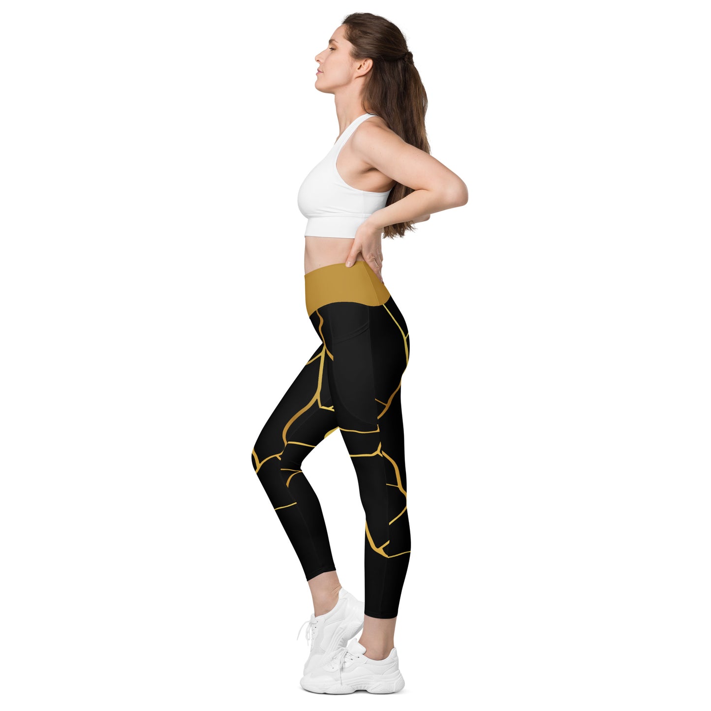 Prestige™ Black/Gold and Filament Gold Pocket Leggings