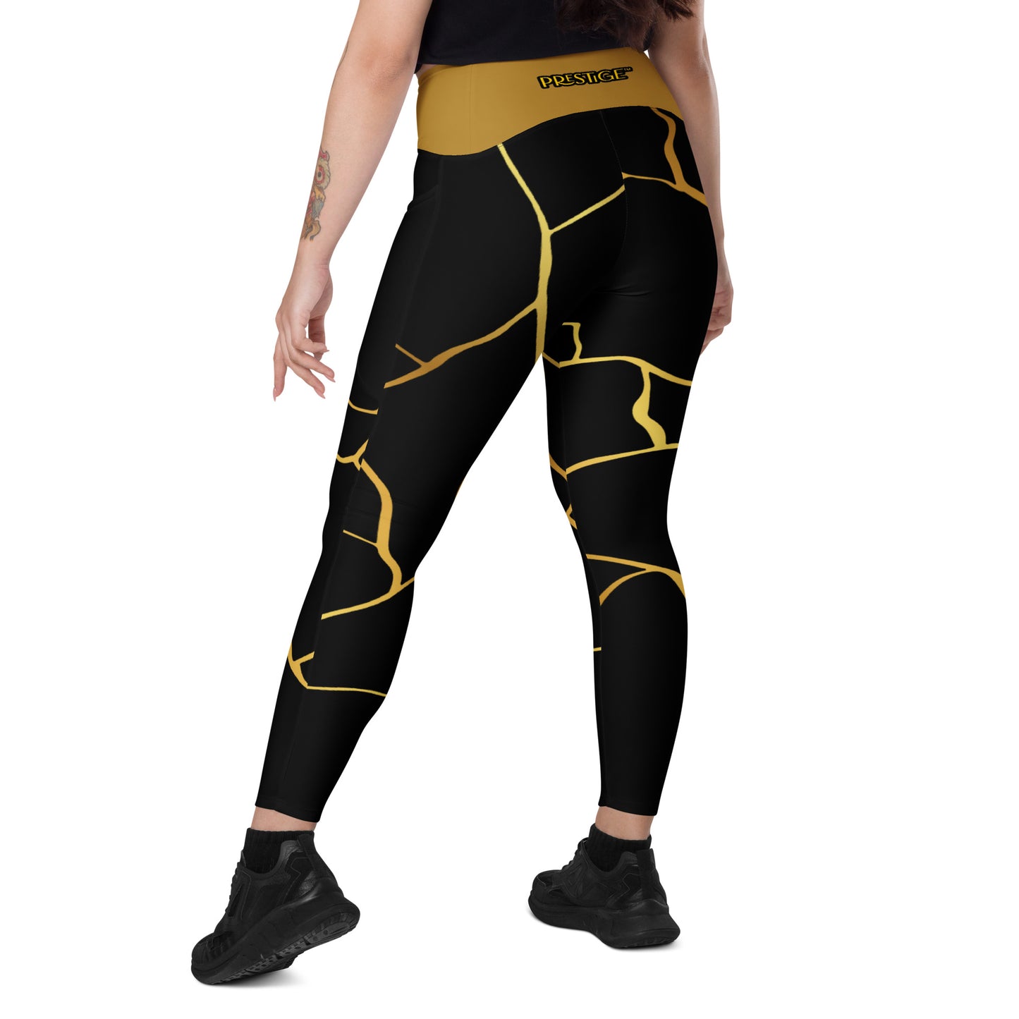 Prestige™ Black/Gold and Filament Gold Pocket Leggings