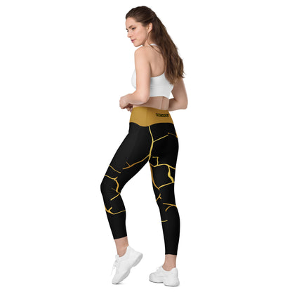 Prestige™ Black/Gold and Filament Gold Pocket Leggings