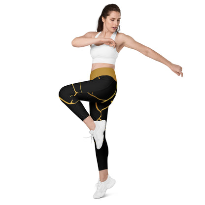 Prestige™ Black/Gold and Filament Gold Pocket Leggings