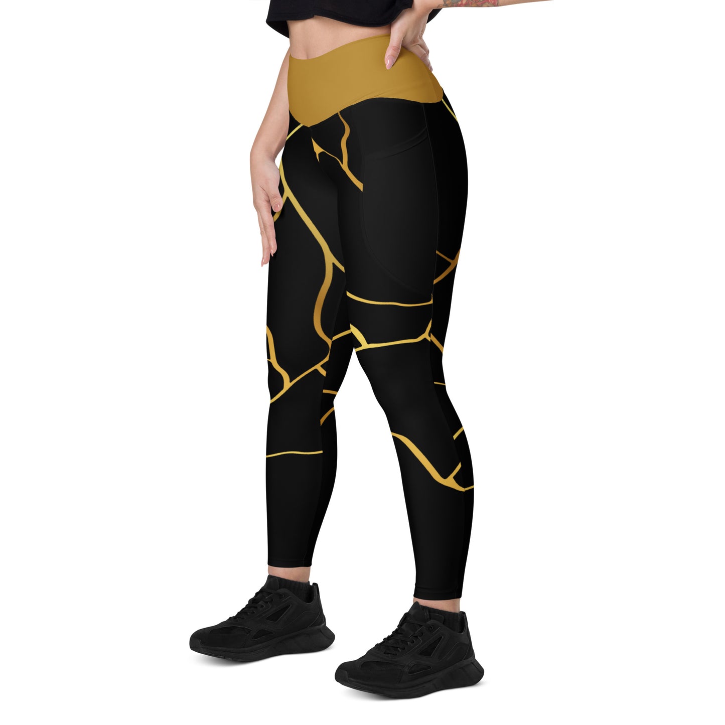 Prestige™ Black/Gold and Filament Gold Pocket Leggings