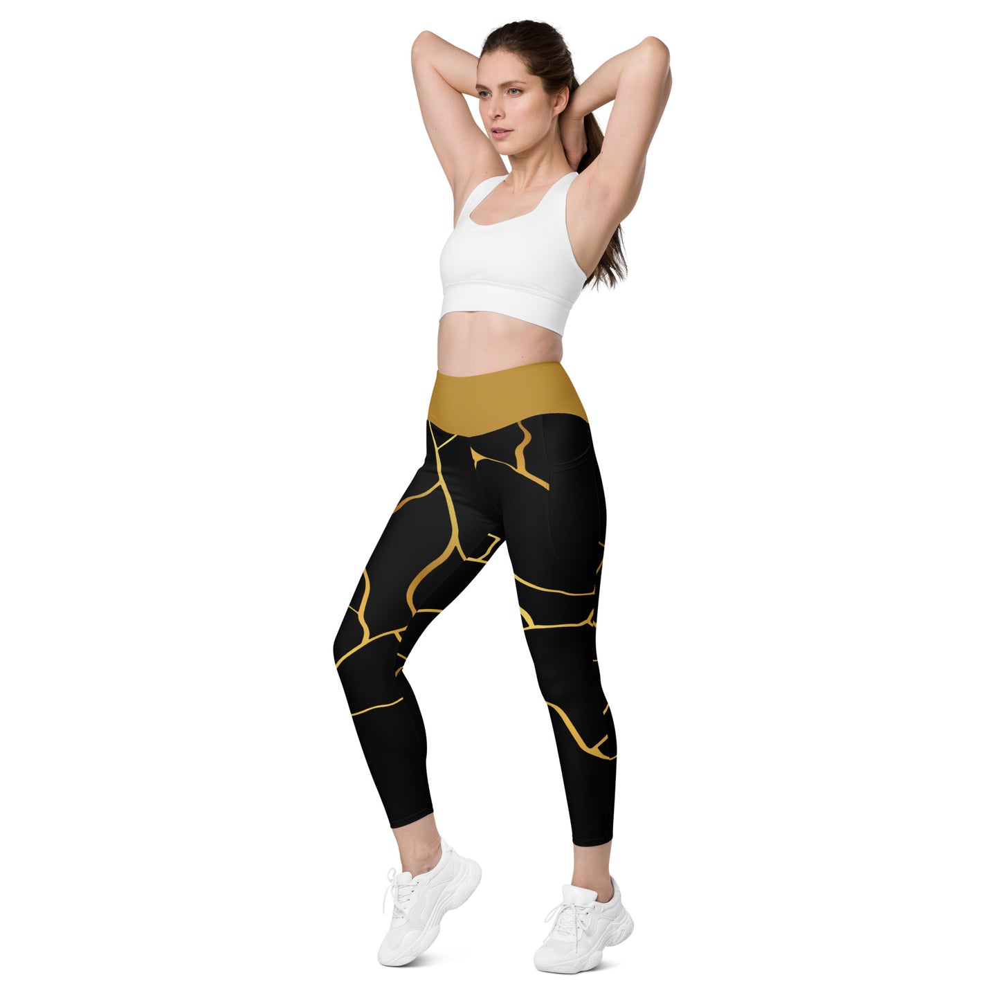 Prestige™ Black/Gold and Filament Gold Pocket Leggings