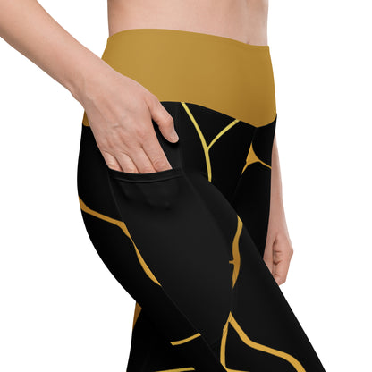 Prestige™ Black/Gold and Filament Gold Pocket Leggings