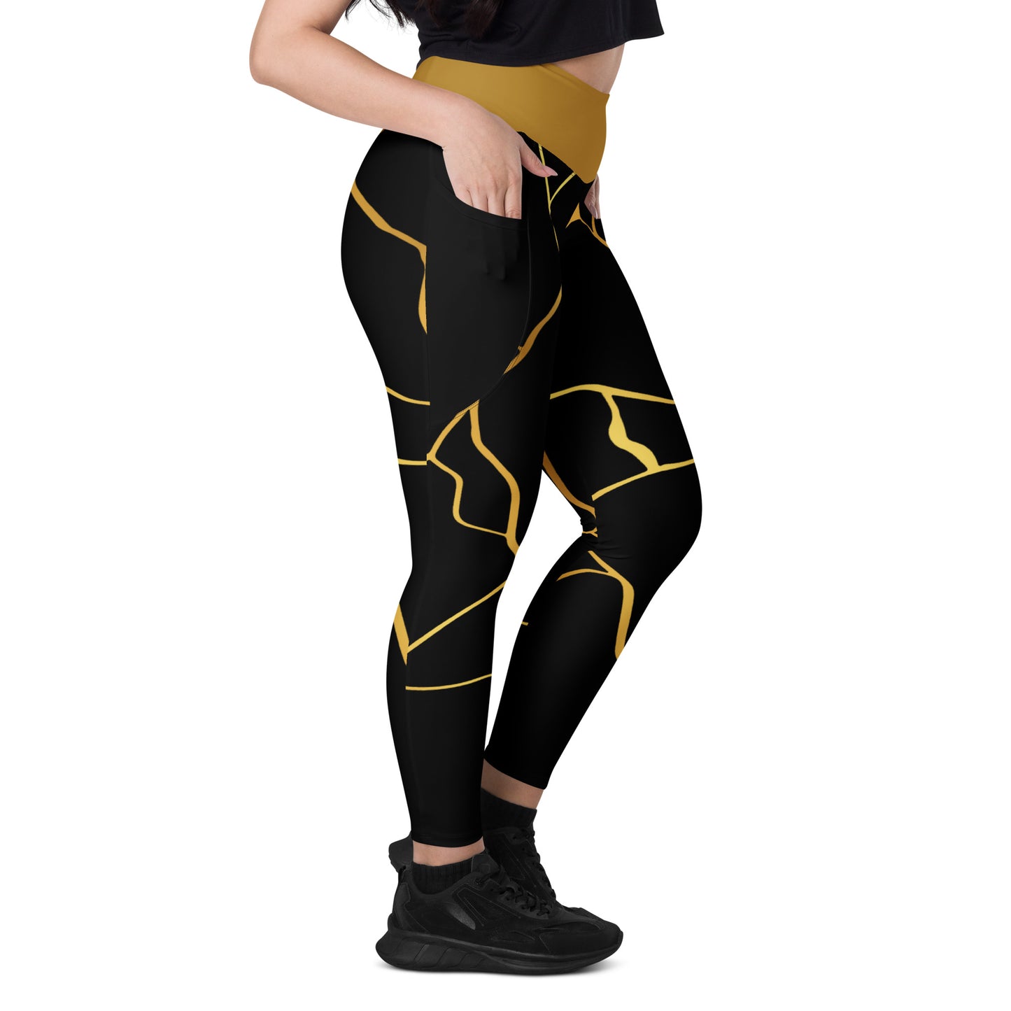 Prestige™ Black/Gold and Filament Gold Pocket Leggings