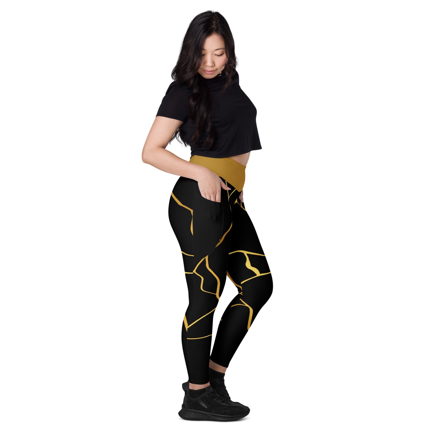 Prestige™ Black/Gold and Filament Gold Pocket Leggings