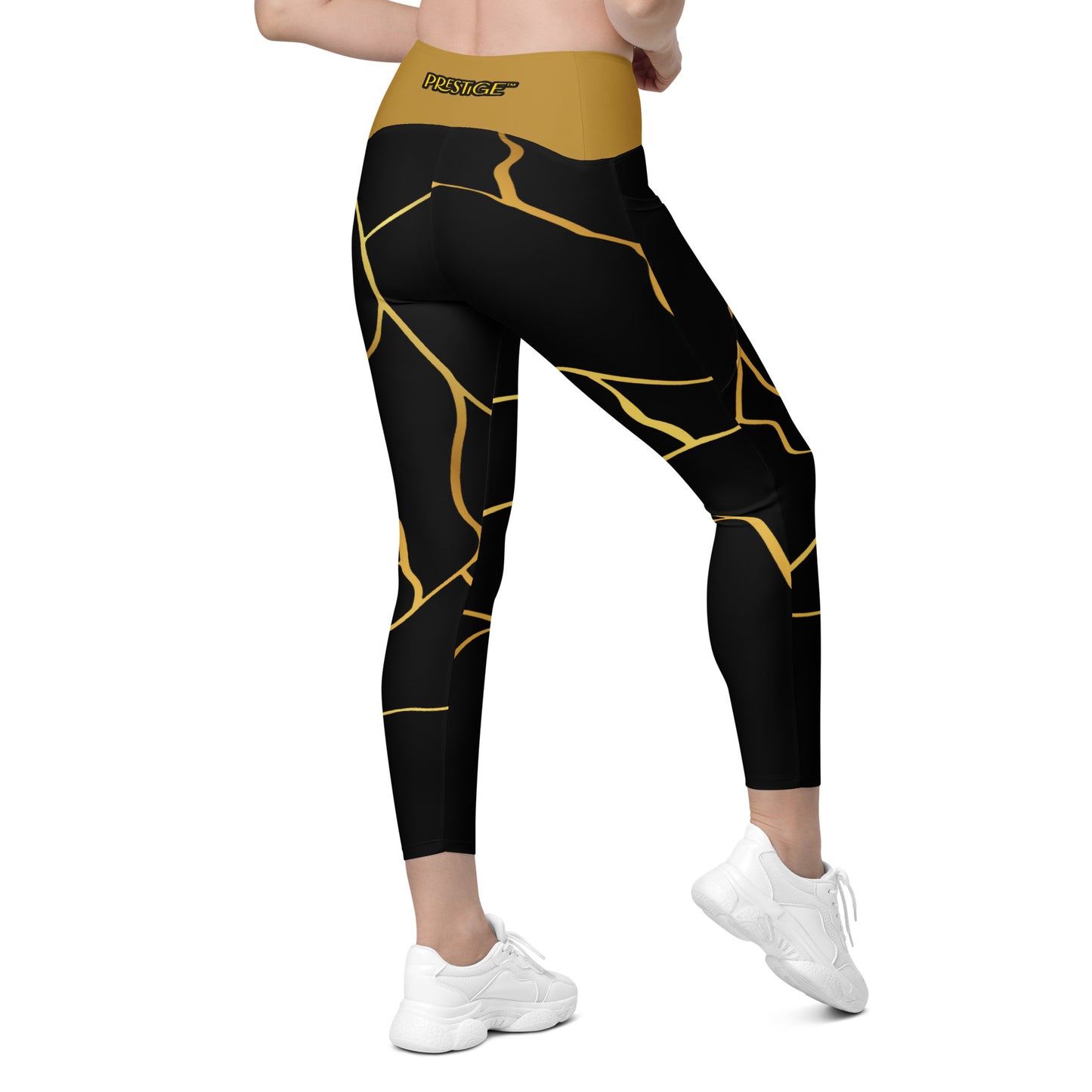 Prestige™ Black/Gold and Filament Gold Pocket Leggings