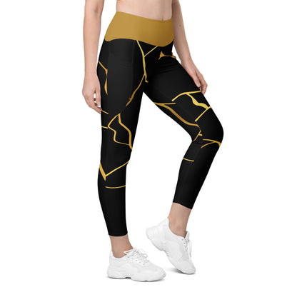 Prestige™ Black/Gold and Filament Gold Pocket Leggings