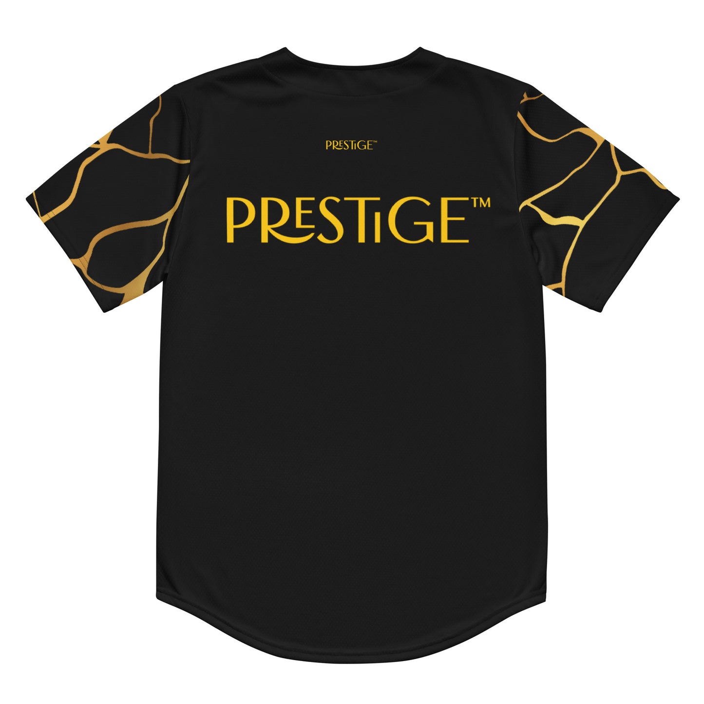 Prestige™ recyceltes Baseball-Trikot aus schwarzem und goldenem Filament