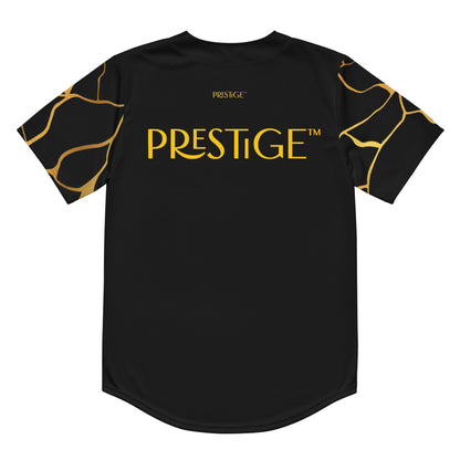 Prestige™ recyceltes Baseball-Trikot aus schwarzem und goldenem Filament