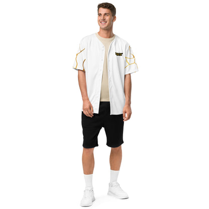 Maillot de baseball recyclé Prestige™ Blanc et Or Filament