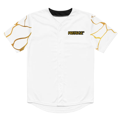 Maillot de baseball recyclé Prestige™ Blanc et Or Filament