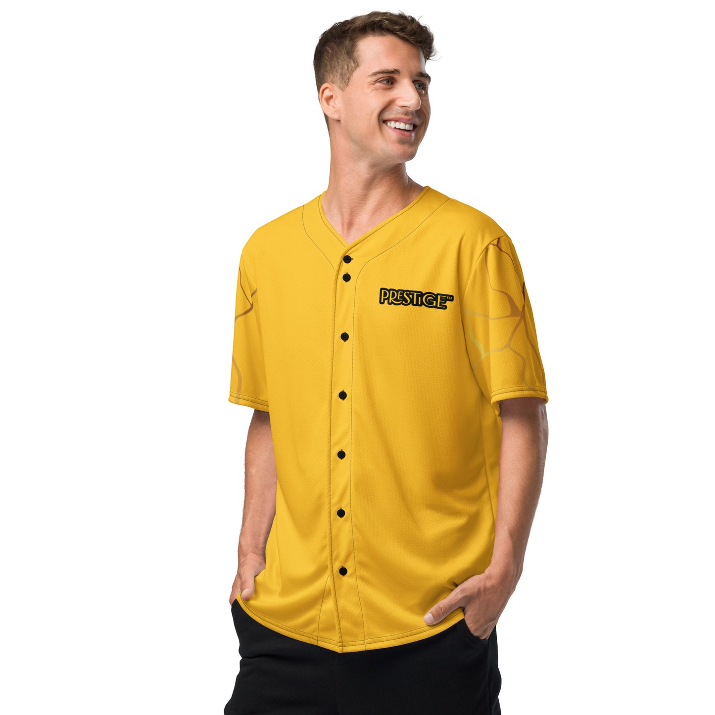 Prestige™ Yellow &amp; Gold Filament Recycled Baseball Jersey