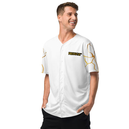 Maillot de baseball recyclé Prestige™ Blanc et Or Filament