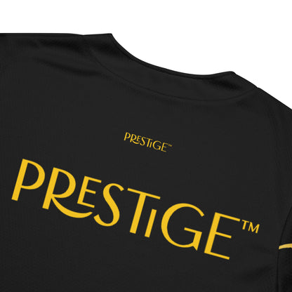 Prestige™ recyceltes Baseball-Trikot aus schwarzem und goldenem Filament