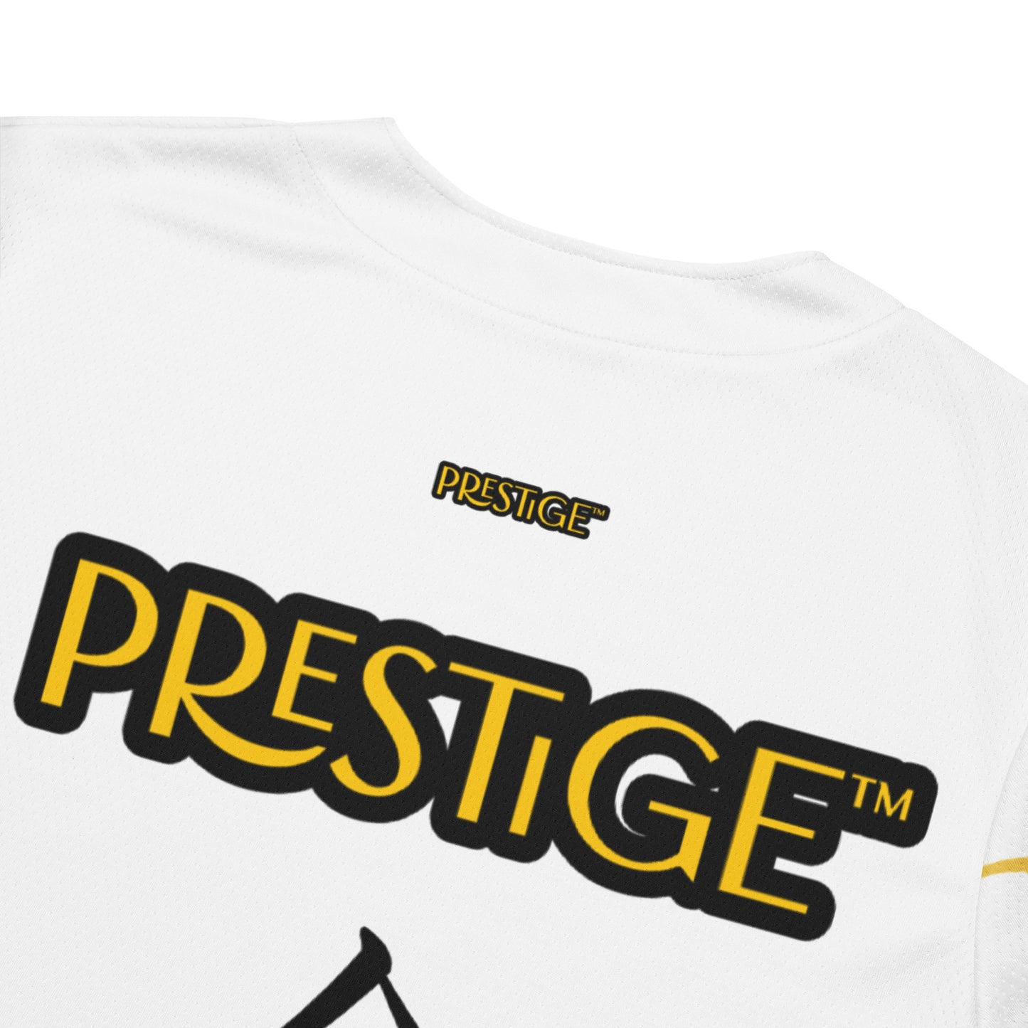 Maillot de baseball recyclé Prestige™ Blanc et Or Filament