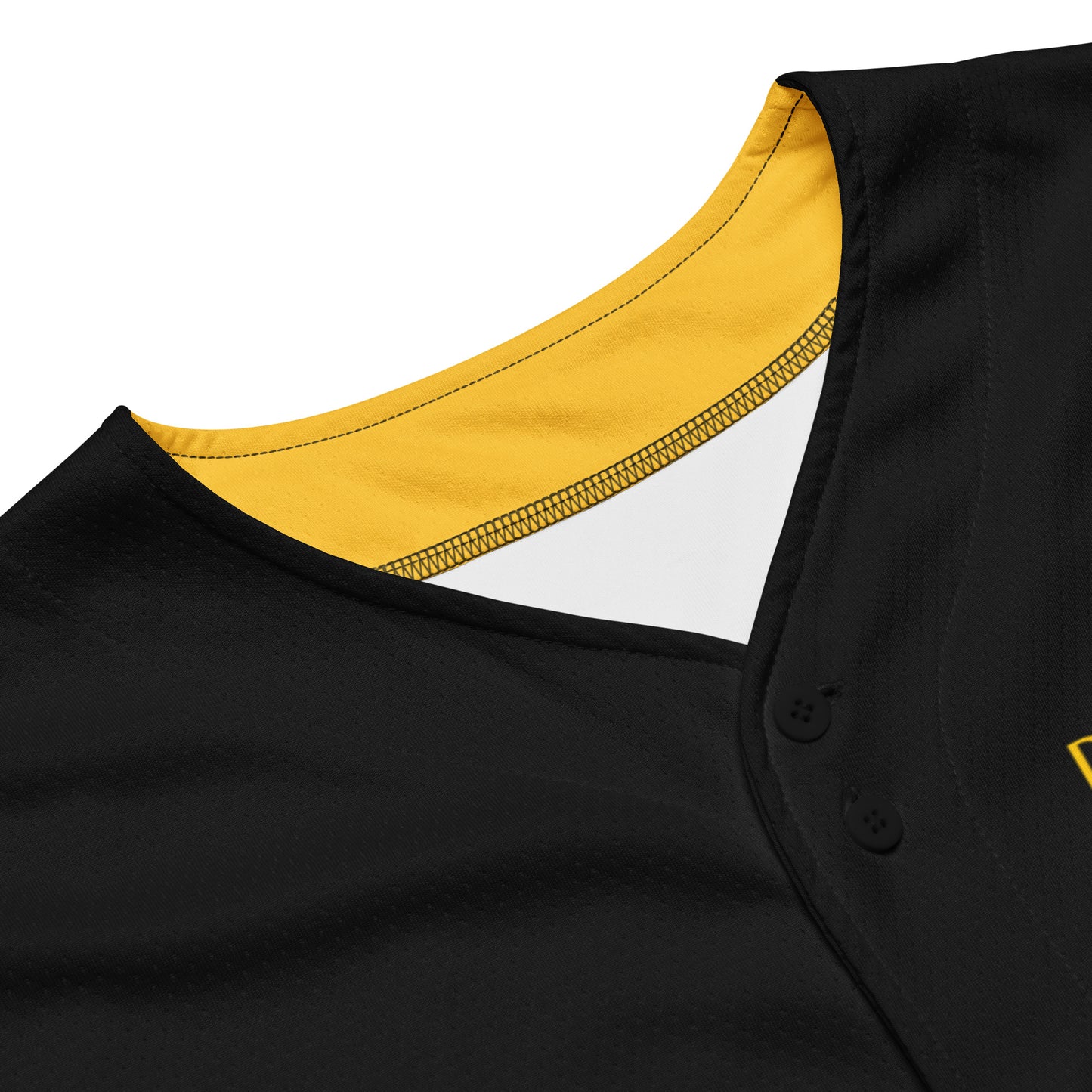 Prestige™ recyceltes Baseball-Trikot aus schwarzem und goldenem Filament